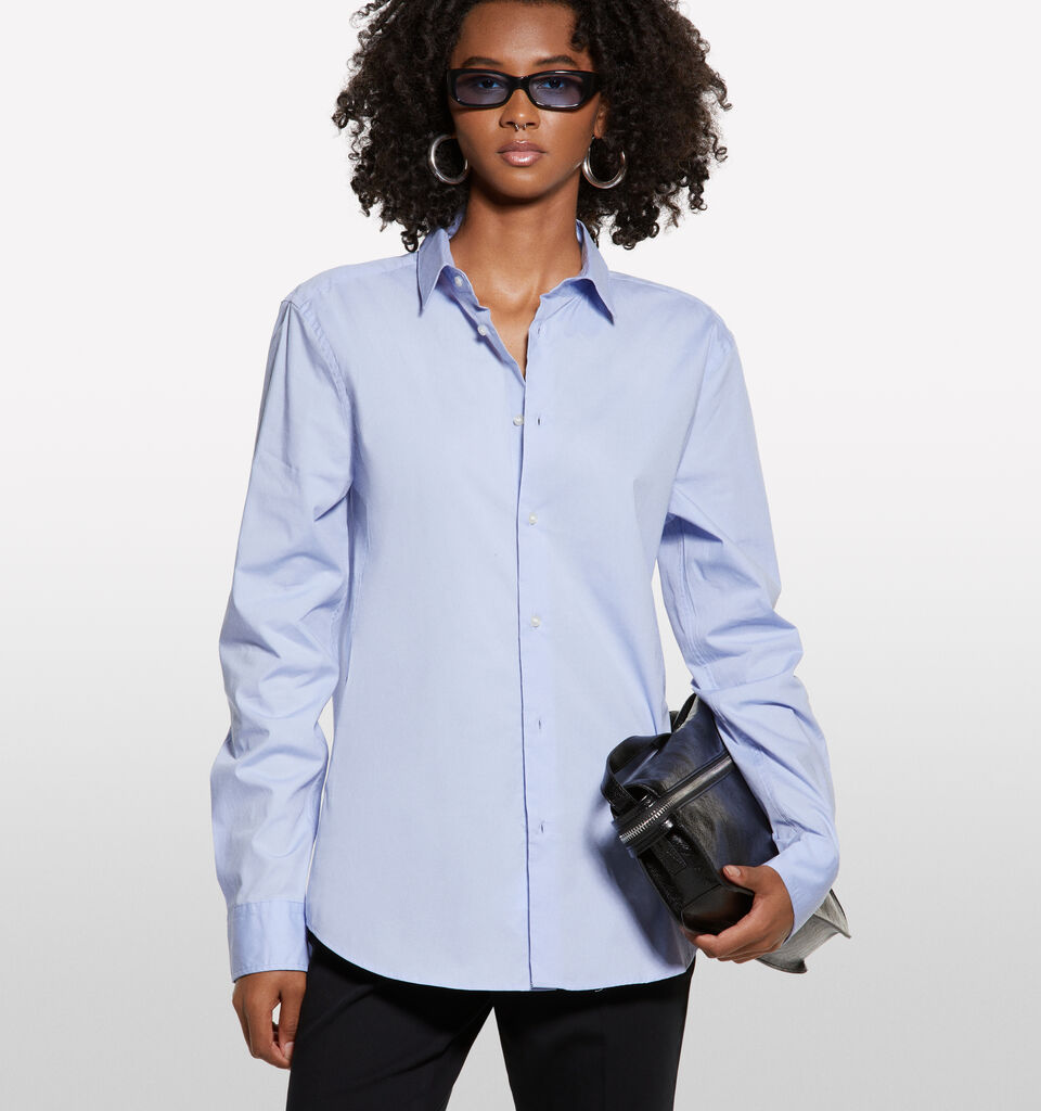 Light blue slim fit shirt - women's shirts - Light Blue | Sisley image number 3